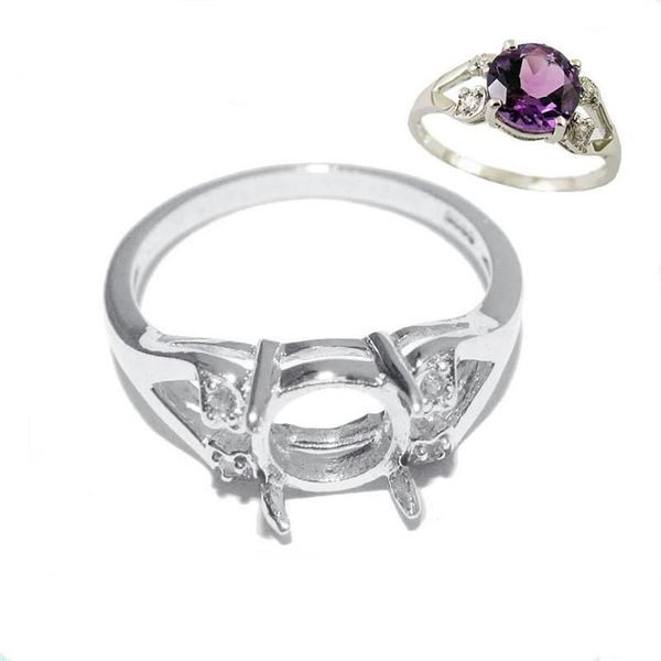 Cluster anneaux Beadsnice Sterling Silver 925 Bijoux fins accessoires ronds DIY SEMI MOUNT RING RIEN DIAMOND MEDIAL201L