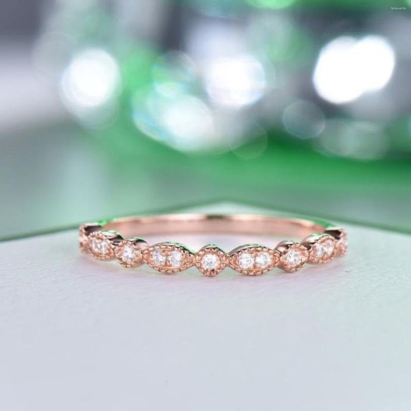 Anillos de racimo Befound 2mm Moissanite para mujeres Sólido 14K Oro blanco Diamante Compromiso Anillo de bodas Regalos