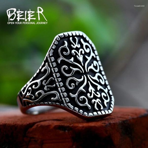 Bagues de cluster BEIER 2024 Design créatif Bague en acier inoxydable pour hommes Modèle classique Bijoux nationaux Cadeau de mode