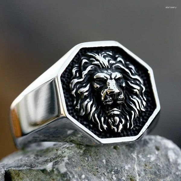 Bagues de cluster Beier 2024 Mode 316L en acier inoxydable 3D Lion Head Ring Haute Polie Bijoux d'animaux en gros