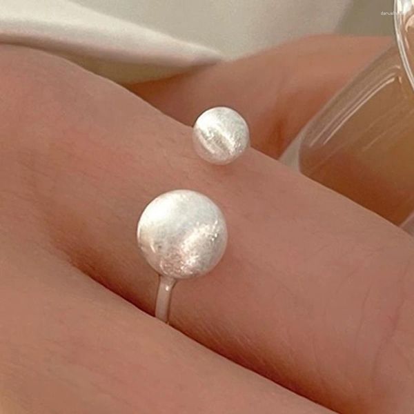 Cluster anneaux BF Club 925 Anneau en argent sterling pour femmes bijoux cordes de balle ouverte vintage Gift d'anniversaire d'allergie à la main