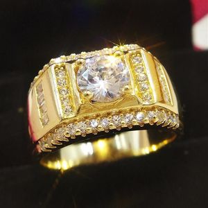 Anillos de racimo Big 925 Anillo de plata esterlina Compromiso para hombres Regalo de niño Lujo 18k Oro 2CT Diamante Joyería fina Tamaño 8 9 10 11 12C230R