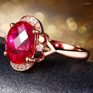 Cluster ringen Bijox verhaal trendy 925 zilveren vrouwen ring ruby ​​edelsteen hart retro bloem kroon ontwerp goud kleur ajustable cadeaus groothandel