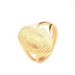Cluster ringen gezegende Maagd Maria roestvrijstalen religieuze gouden vinger voor vrouwelijke mannen christimas ring sieraden geschenkcluster wynn22