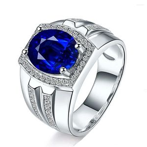 Anillos de racimo Azules Austriacos Austriacos RESIZABLE Hombres anillo Cobre platino platino