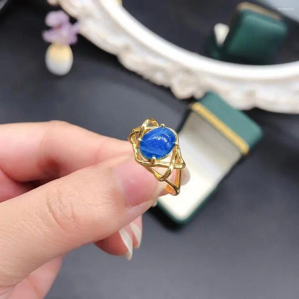 Anillos de racimo Azul Opal Ring 925 Sterling Silver Entrega gratis Certificado de regalo de cumpleaños para mujeres Bellamente envuelto