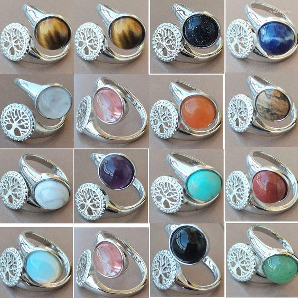 Bagues de Grappe Bleu Sable Goldstone Opale Cornaline Jaspe Howlite Aventurine Oeil de Tigre Cerise Quartz Perles Anneau WB1004