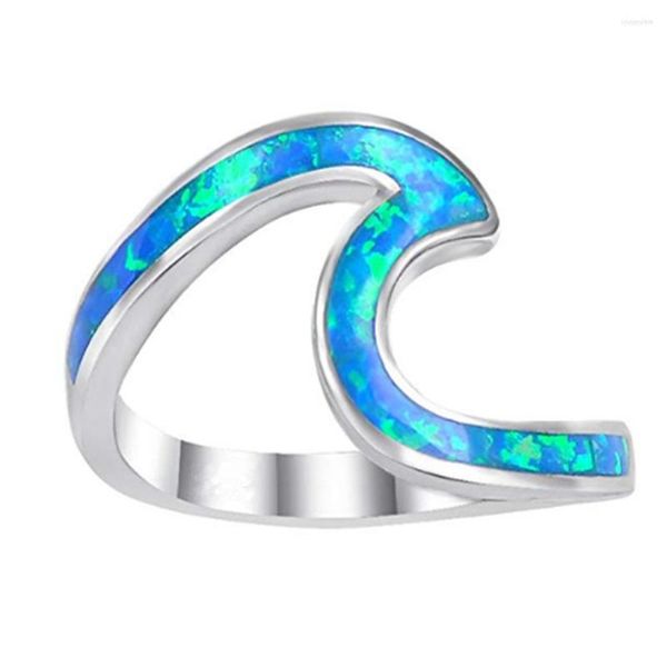 Cluster Rings Blue Wave Pour Femme Déclaration Bijoux Cadeau