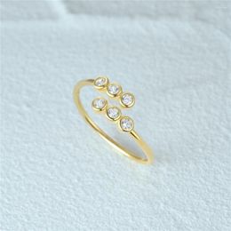 Cluster Ringen BOAKO 925 Sterling Zilveren Vinger Voor Vrouwen Micro Ingelegd Mini Ronde Kristallen Opening Ring Paar Sieraden Anillo Plata