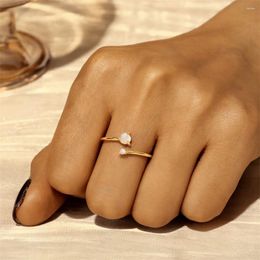 Cluster Anneaux Boako 925 STERLING Silver Luxury Y2K Zircon Finger pour femmes Opal Open Ring Gold Color Ajustement de la fête des mères Anelli