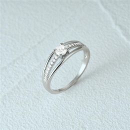 Anillos de racimo BOAKO 925 plata esterlina minimalista micro incrustado circonio cúbico anillo de dedo exquisito aniversario boda para mujeres joias