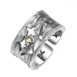 Cluster Rings Bocai Real Solid 925 Silver Personality Hip-Hop Style Mannelijke Ring S925 Retro Fashion Clown Open Man