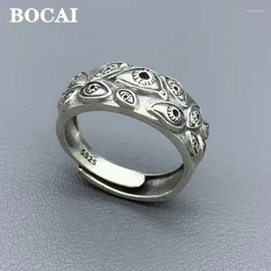 Cluster anneaux Bocai S925 Bijoux en argent accessoire Eye de Dieu Affonction Affection sur les couples Ring for Men and Women Adjustable