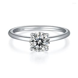 Cluster R -ringen Boeycjr 925 Silver 4 1CT F Color Moissanite VVS1 Simple Design Engagement Wedding Ring For Women