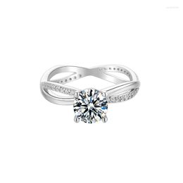 Cluster R -ringen Boeycjr 925 SILVER HART 1CT D kleur moissanite vvs1 elegante verloving trouwring voor vrouwencadeau