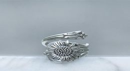 Cluster Anneaux Bohemia Silver Color Ring Flower Spoon Daisy for Women Wild Wild Boho Jewelry Accessoires9286254