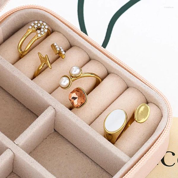 Bagues de cluster Bohême Zircon Perle Doigt Pour Femmes En Acier Inoxydable Réglable Ouvert Bijoux Usine Cadeaux Féminins En Gros