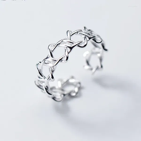 Cluster Anneaux Bohemian Hexagram Hand Woven Star Ring Silver plaquée ouverture de bijoux de danse féminine personnalisée Gift de Noël