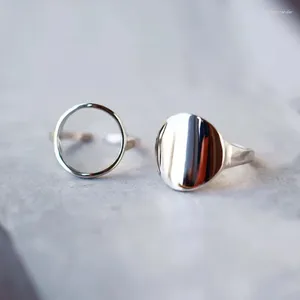 Anillos de racimo bohemio vintage minimalista círculo de color plateado para mujeres damas anillo de compromiso femenino ajustable boho joyería fina regalos