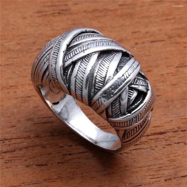 Anillos de racimo bohemio vintage retro ancho color plata multicapa planta vid cruz anillo para mujeres compromiso boda banda joyería