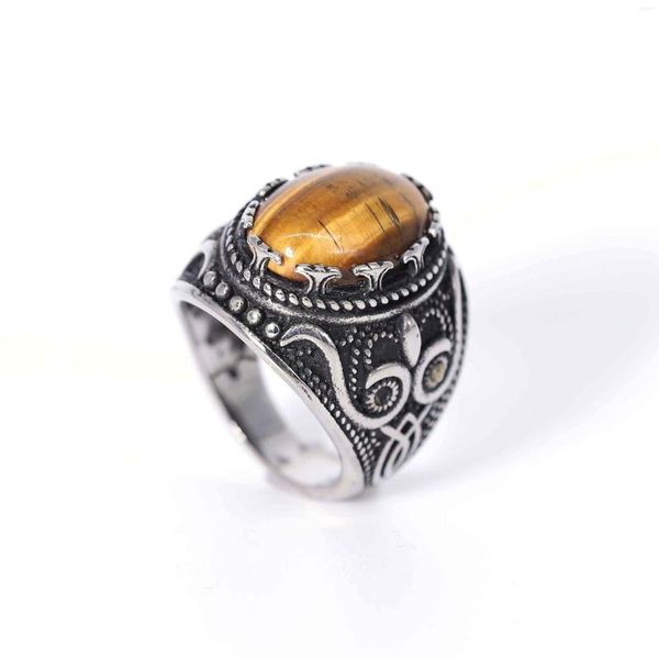 Cluster Rings Boho European Punk Tiger Eye Turquoise Ring Noble