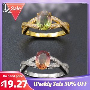 Cluster Anneaux Bolai Color Change Sultanit Ring 925 STERLING Silver Nano Diapore Gemstone Jewelry Cross Eternity Wedding for Women 11.11