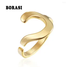 Cluster Ringen BORASI Lock Vorm Voor Vrouwen Elegante Sieraden Hoge Kwaliteit Roestvrij Stalen Trouwring Trendy Hipjop/Rock 2024
