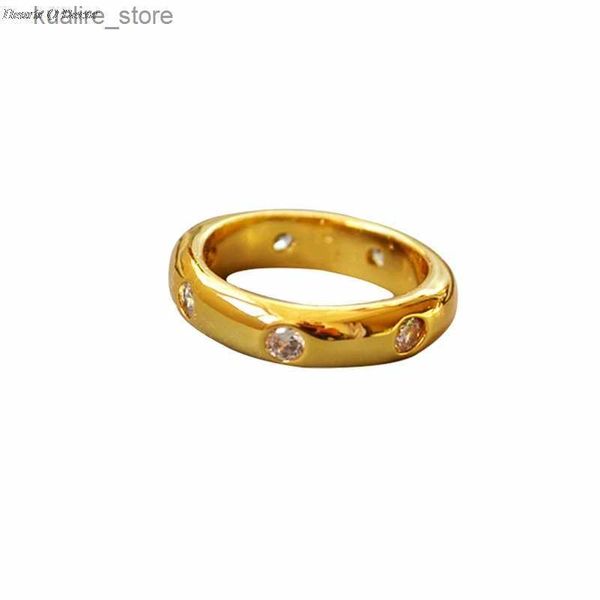 Anillos de racimo Latón Zirconia Banda Anillos llamativos Estilo punk Diseñador Club Cóctel Vestido de fiesta Regalo increíble Joyería superior de moda Coreano Japón L240315