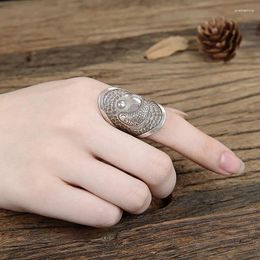 Cluster ringen Boeddhasteen zilver kleur Retro gemaakt oude Koi handgemaakte mannen en vrouwen jaarlijkse overtollige Ring Cover Tattoo