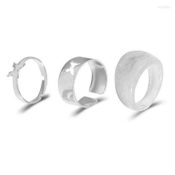 Anillos de racimo, anillo de mariposa para mujeres, hombres, parejas, amigo a juego, conjunto de promesa de moda, joyería de pulgar para chicas adolescentes, grupo Eloi22