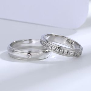 Cluster Ringen Buyee 925 Sterling Zilveren Trouwring Sets Witte Zirkoon Licht Gladde Cirkel Voor Vrouwen Mannen Koppels Liefhebbers Sieraden