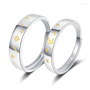 Anillos de racimo C6UD pareja para Mujeres Hombres ajustable a juego promesa compromiso anillo de boda conjunto amistad regalo joyería