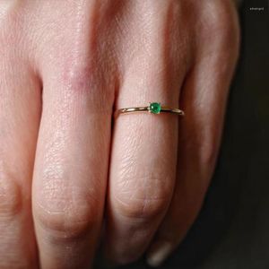 Cluster Ringen CANNER Klassieke Verstelbare Smaragd Zirkoon Gouden Ring S925 Sterling Zilveren Bruiloft Vinger Voor Vrouwen Fijne Sieraden Bague Geschenken