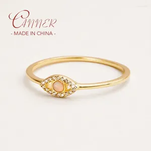 Cluster Ringen CANNER Prachtige S925 Sterling Zilveren Bruiloft Voor Vrouwen Oogvorm Opaal Gouden Vinger Ring Sieraden Paar Bague Geschenken