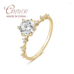 Bagues de cluster Canner Real S925 Sterling Silver Bohême Zircon Mariage Mince Doigt Pour Femmes Exquis Couple Bague Bijoux Bague Cadeaux