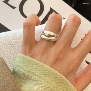 Cluster Rings Celi French Style 925 Sterling Silver Fat Ring Combinaison minimaliste irrégulière Joint Index Finger Female Design Sense