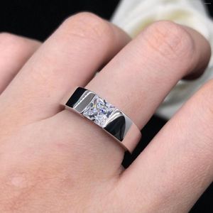 Cluster Ringen Gecertificeerd 0.5/1 Princess Cut D VVS1 Moissanite Diamond Ring Engagement Sieraden Solid Platinum 950 R071