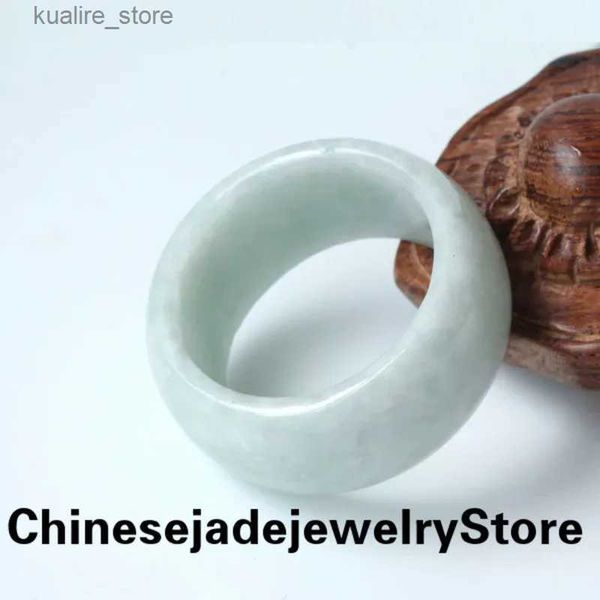 Cluster anneaux certifiés Jade Ring Womens Authentic Natural Myanmar Jade Belt Ring Bijoux Accessoires L240402