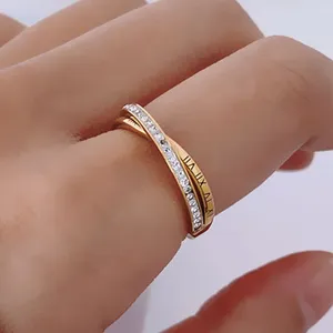 Clusterringen Chique Mode Kleine Zirconia CZ Steen Romeinse cijfers voor vrouwen Banket Partij Sieraden Verstelbare ring Persoonlijkheid Cadeau