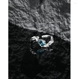 Bagues en grappe CHOZON S925 en argent Sterling CZ Zircon en forme d'oeuf pour les femmes déclaration de mariée mariage fiançailles Anillos