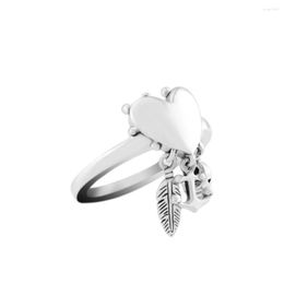 Cluster Ringen CKK 925 Sterling Zilveren Hart Spirituele Symbolen Ring Voor Vrouwen Originele Sieraden Maken Verjaardagscadeau