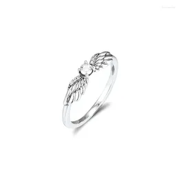 Cluster anneaux ckk ange ange aile pour femmes hommes anillos mujer sterling silver bague plata 925 para bijoux engagement de mariage