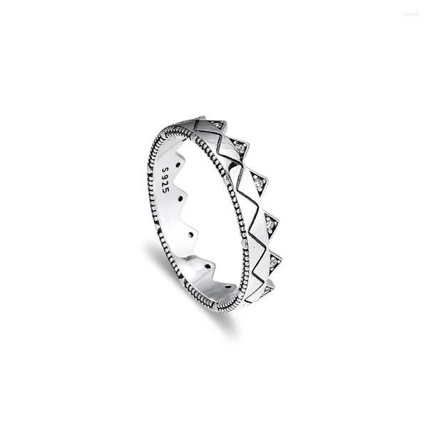 Anillos de racimo CKK Anillo Corona exótica para mujeres Hombres Anillos Mujer Plata esterlina Bague Plata 925 Para joyería Compromiso de boda