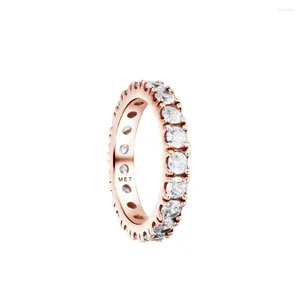 Anillos de racimo CKK Roda Sparkling Eternity Ring for Women 925 Sterling Silver original Joya Mujer Bague Femme Plata Anel