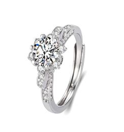 Cluster Anneaux Classic 100 925 STERLING Silver 1 CT Real Moissanite Gemstone Engagement Elegant Vintage Ring For Women Fine Jewelr5575982