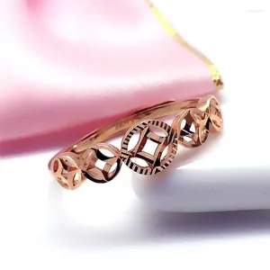 Cluster Ringen Klassiek 585 Paars Goud Koper Munt Aanpasbaar Voor Vrouwen 14K Rose Plated Chinese Stijl Mode Bruiloft Sieraden cadeau
