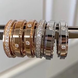 Cluster ringen klassieke 925 zilveren zirkon spinning ring ring heren en dames mode sieraden top feestgeschenken