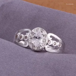 Cluster Ringen Klassieke Hoogwaardige KN-R172 Groothandel Verzilverde Ring Mode-sieraden Bijouterie Zirkoon Steen Vinger