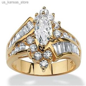 Cluster ringen klassieke luxe ovaal wit cz gouden ring voorstellen huwelijk dames fijn geschenk mode feest bruids engagement bruiloft ring240408