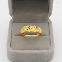 Cluster ringen klassieke pure kopie echte 18k geel goud 999 24k paar voor mannen en vrouwen verstelbare trouwring sieraden geschenk nooit vervagen